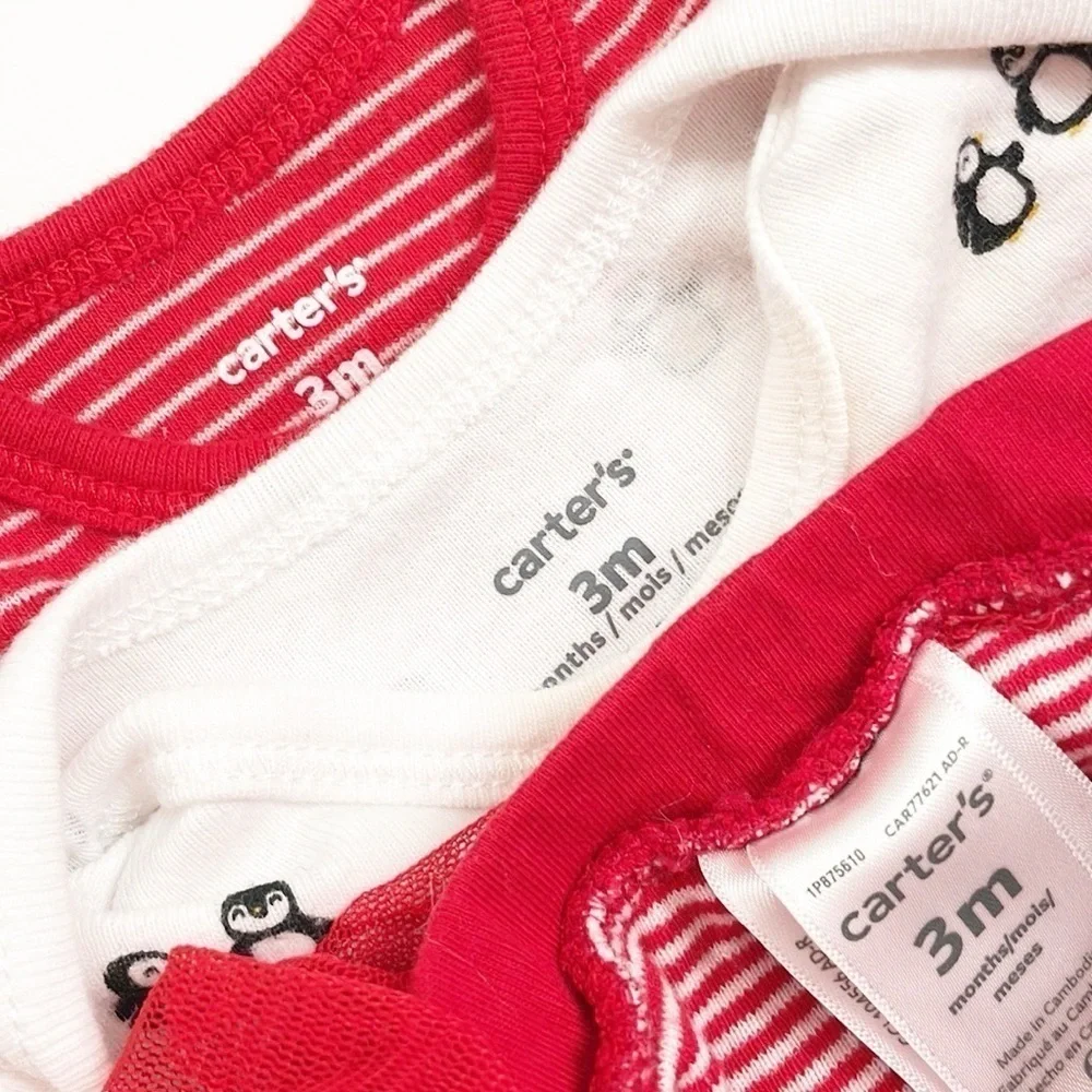 Carter's Christmas penguins baby girls mix & match set - Picture 3 of 3